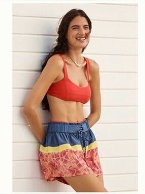 Anthropologie Celandine  Floral /Blue light weight Shorts, New, L